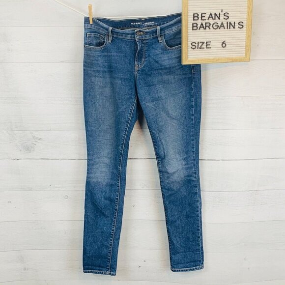 Old Navy Womens Original Mid Rise Skinny Jean Stretch Denim Med Wash Size 6 Reg - Picture 2 of 12